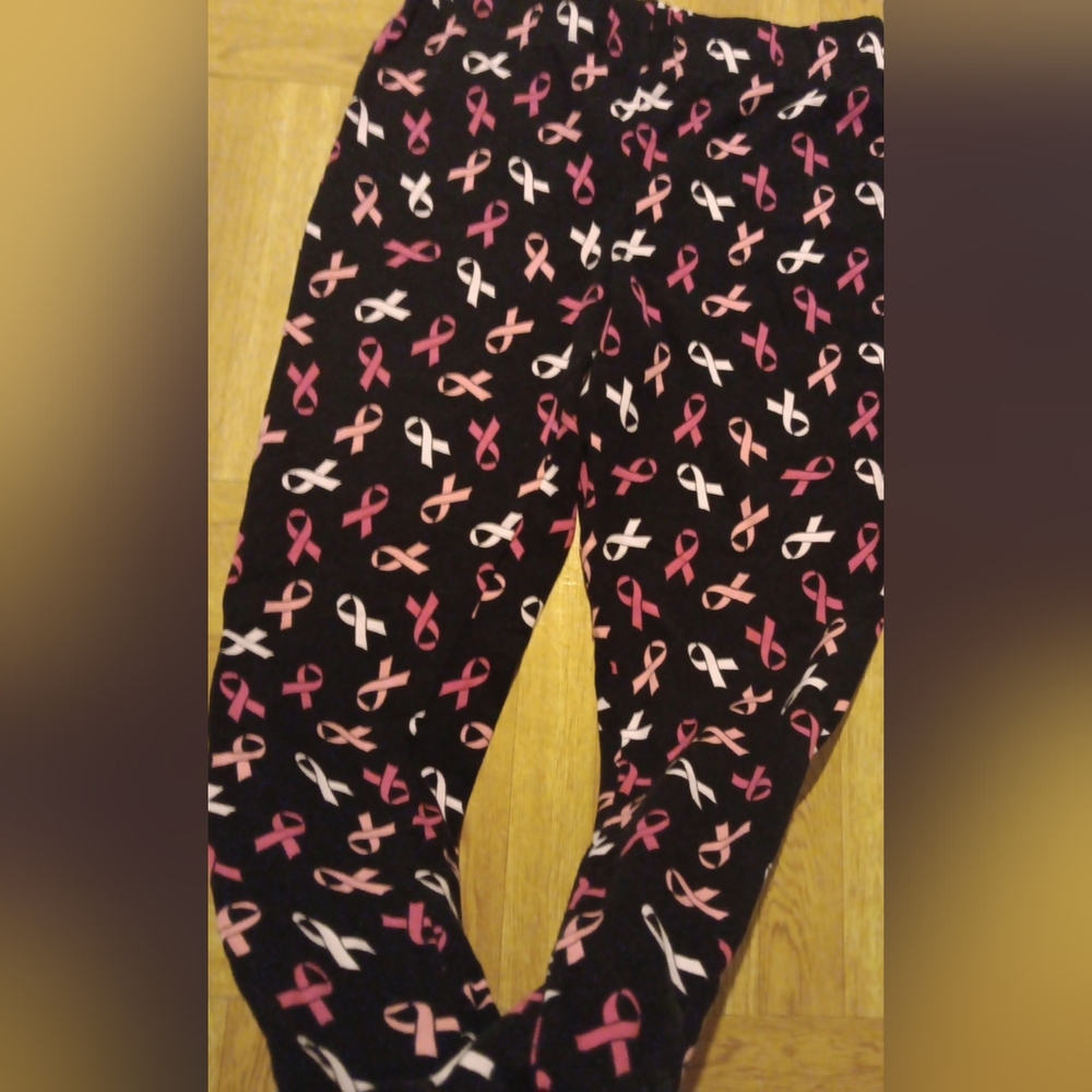 Cato Black Lounge Pants with Pink Ribbons Size M